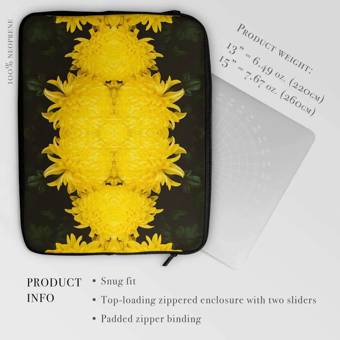 Tweedledee - Chrysanthemum Op Art Laptop Sleeve Computer Covers & Skins