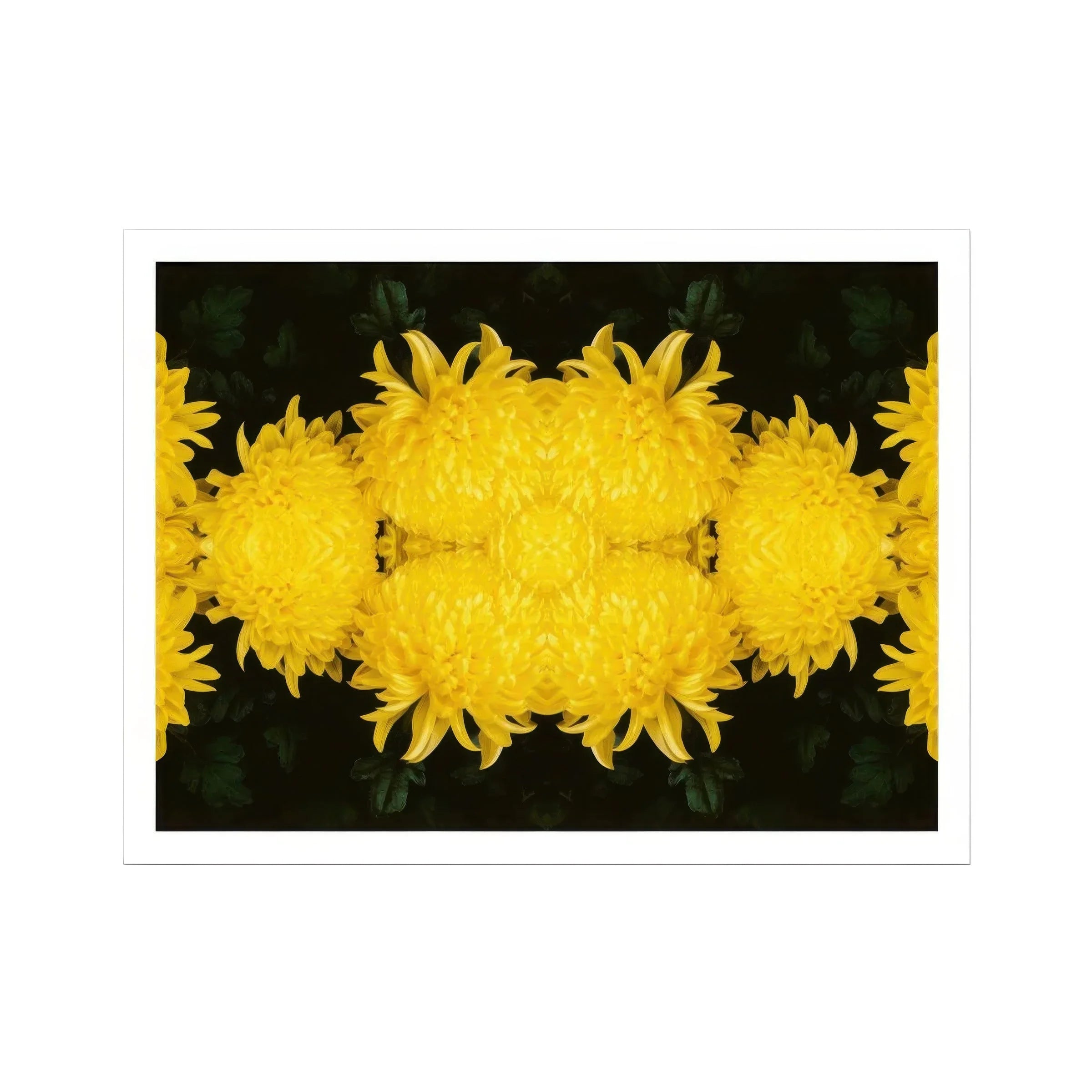 Tweedledee - Golden Chrysanthemum Op Art Print - Posters Prints & Visual Artwork