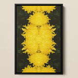 Tweedledee - Golden Chrysanthemum Op Art Print / Canvas, 12x16’’ / 31x41cm / Black Frame, Posters Prints & Visual Artwork, Toby Leon