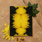 Tweedledee - Golden Chrysanthemum Op Art Print / Canvas Vibrant Yellow Chrysanthemum Floral Print Black Cardstock Surrounded Photography,