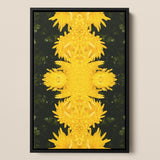Tweedledum - Chrysanthemum Op Art Print / Canvas, 12x16’’ / 31x41cm / Black Frame, Posters Prints & Visual Artwork, Toby Leon