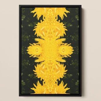 Tweedledum - Chrysanthemum Op Art Print / Canvas, 12x16’’ / 31x41cm / Black Frame, Posters Prints & Visual Artwork, Toby Leon