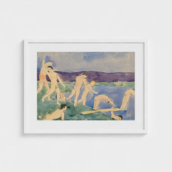 Twelve Nude Boys at the Beach - Charles Demuth Fine Art Print / Canvas Pale Figures Emerge, Pagan Tableau Echoing, Aqueous Oblivion Prints