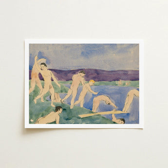 Twelve Nude Boys at the Beach - Charles Demuth Fine Art Print / Canvas Pale Figures Emerge, Pagan Tableau Echoing, Aqueous Oblivion Prints