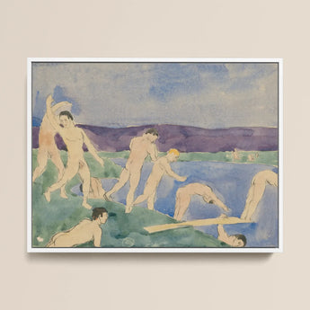 Twelve Nude Boys at the Beach - Charles Demuth Fine Art Print / Canvas, 16x12’’ / 41x31cm / White Frame, Posters Prints & Visual Artwork,