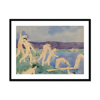 Twelve Nude Boys at the Beach - Charles Demuth Fine Art Print, Framed Watercolor Painting Nude Bathers