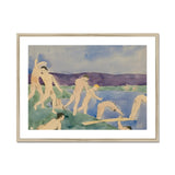 Twelve Nude Boys at the Beach - Charles Demuth Fine Art Print, Framed Watercolor Painting Nude Figures Lake