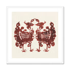 Twin Flame Phoenix - Taguchi Tomoki Art Print, Two Symmetrical Burgundy-colored Phoenix Birds Ornate Decorative Patterns