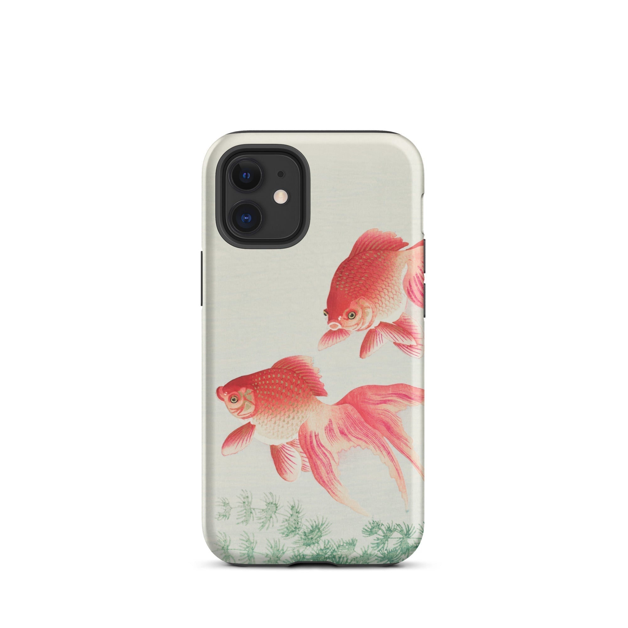 Two Goldfish Ohara Koson Shin Hanga Iphone Case, 12 Mini / Matte, Goldfish Themed Phone Case