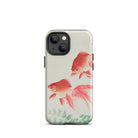 Two Goldfish Ohara Koson Shin Hanga Iphone Case, 13 Mini / Matte, Goldfish Themed Phone Case