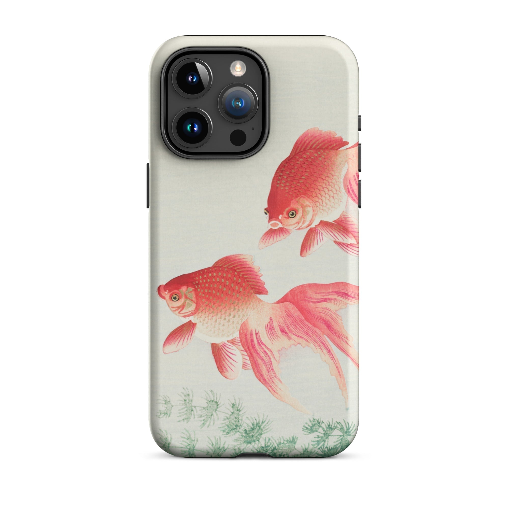 Two Goldfish Ohara Koson Shin Hanga Iphone Case, 15 Pro Max / Matte, Goldfish Themed Phone Case
