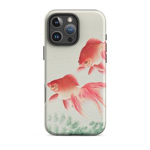 Two Goldfish - Ohara Koson Shin-hanga Iphone Case, 16 Pro Max / Matte, Goldfish-themed Phone Case