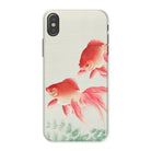 Two Goldfish Ohara Koson Shin Hanga Iphone Case, x / Matte, Phone Case Design Two Red Goldfish Aquatic Plants