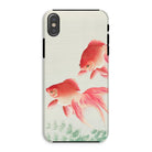Two Goldfish Ohara Koson Shin Hanga Iphone Case, Xs / Matte, Phone Case Design Two Red Goldfish Aquatic Plants