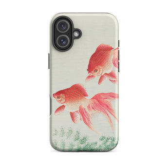 Two Goldfish - Ohara Koson Shin-hanga Phone Case Iphone 16 Plus / Matte Phone Case Goldfish Design Ohara Koson’s Mesmerizing Kachō-e,