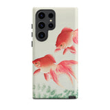 Two Goldfish - Ohara Koson Shin-hanga Phone Case Samsung Galaxy S23 Ultra / Matte Sleek Phone Case Delicate Watercolor Illustration Two