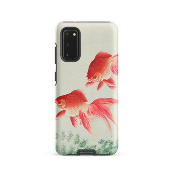 Two Goldfish - Ohara Koson Shin-hanga Samsung Case, Galaxy S20 / Matte, Smartphone Case Red White Goldfish Design