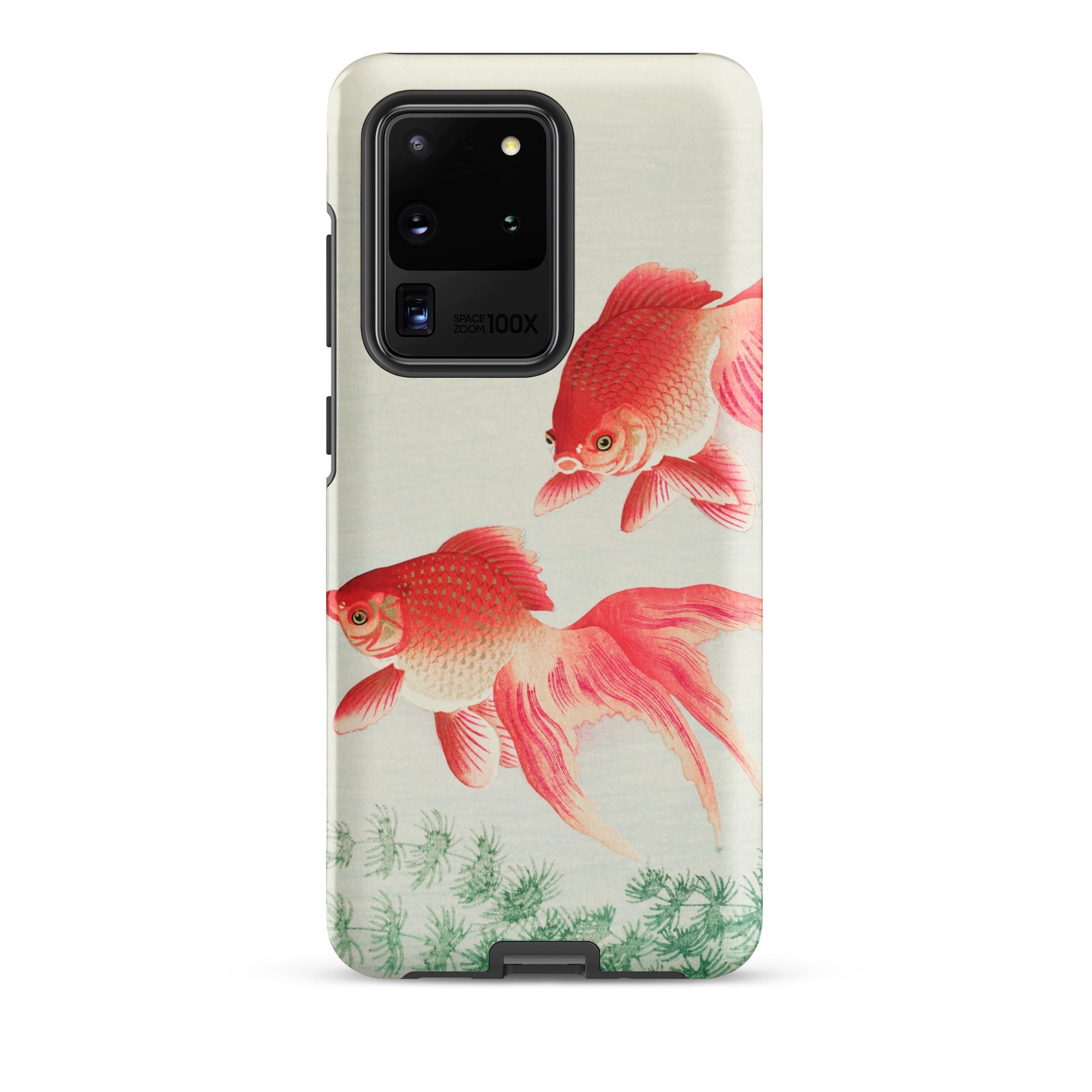 Two Goldfish Ohara Koson Shin Hanga Samsung Case, Galaxy S20 Ultra / Matte, Smartphone Case Two Red Goldfish Among Green Aquatic