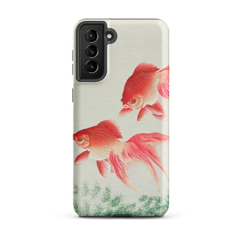 Two Goldfish - Ohara Koson Shin-hanga Samsung Case, Galaxy S21 Plus / Matte, Phone Case Stylized Illustration Two Orange Pink Goldfish