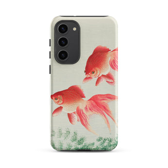 Two Goldfish - Ohara Koson Shin-hanga Samsung Case, Galaxy S23 Plus / Matte, Smartphone Case Vibrant Goldfish Aquatic Plant Design