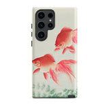Two Goldfish - Ohara Koson Shin-hanga Samsung Case, Galaxy S23 Ultra / Matte, Smartphone Case Red White Goldfish Design