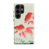 Two Goldfish - Ohara Koson Shin-hanga Samsung Case, Galaxy S24 Ultra / Matte, White Phone Case Vibrant Red Goldfish Design