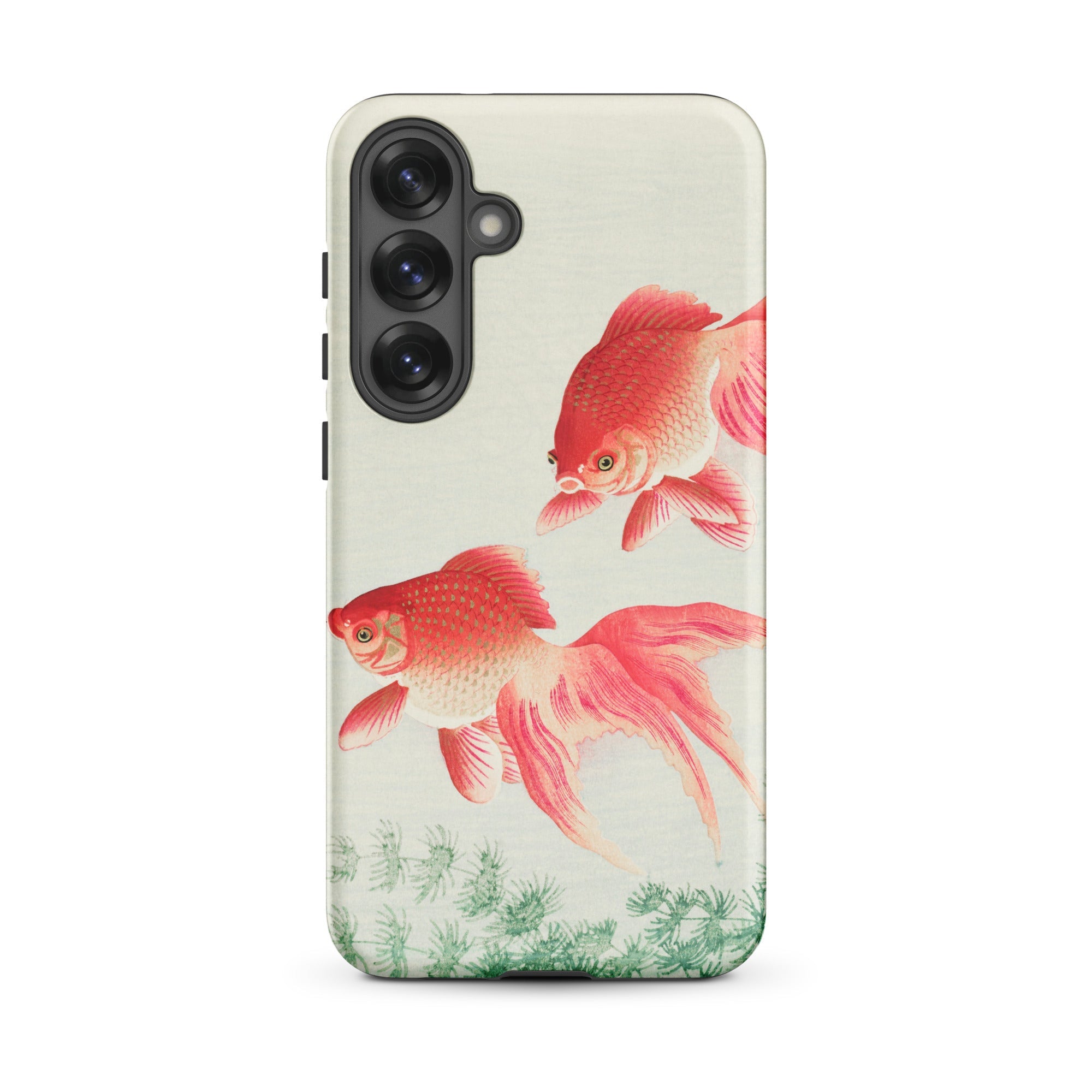 Two Goldfish Ohara Koson Shin Hanga Samsung Case, Galaxy S25 Plus / Matte, Phone Case Vibrant Goldfish Aquatic Plant Design