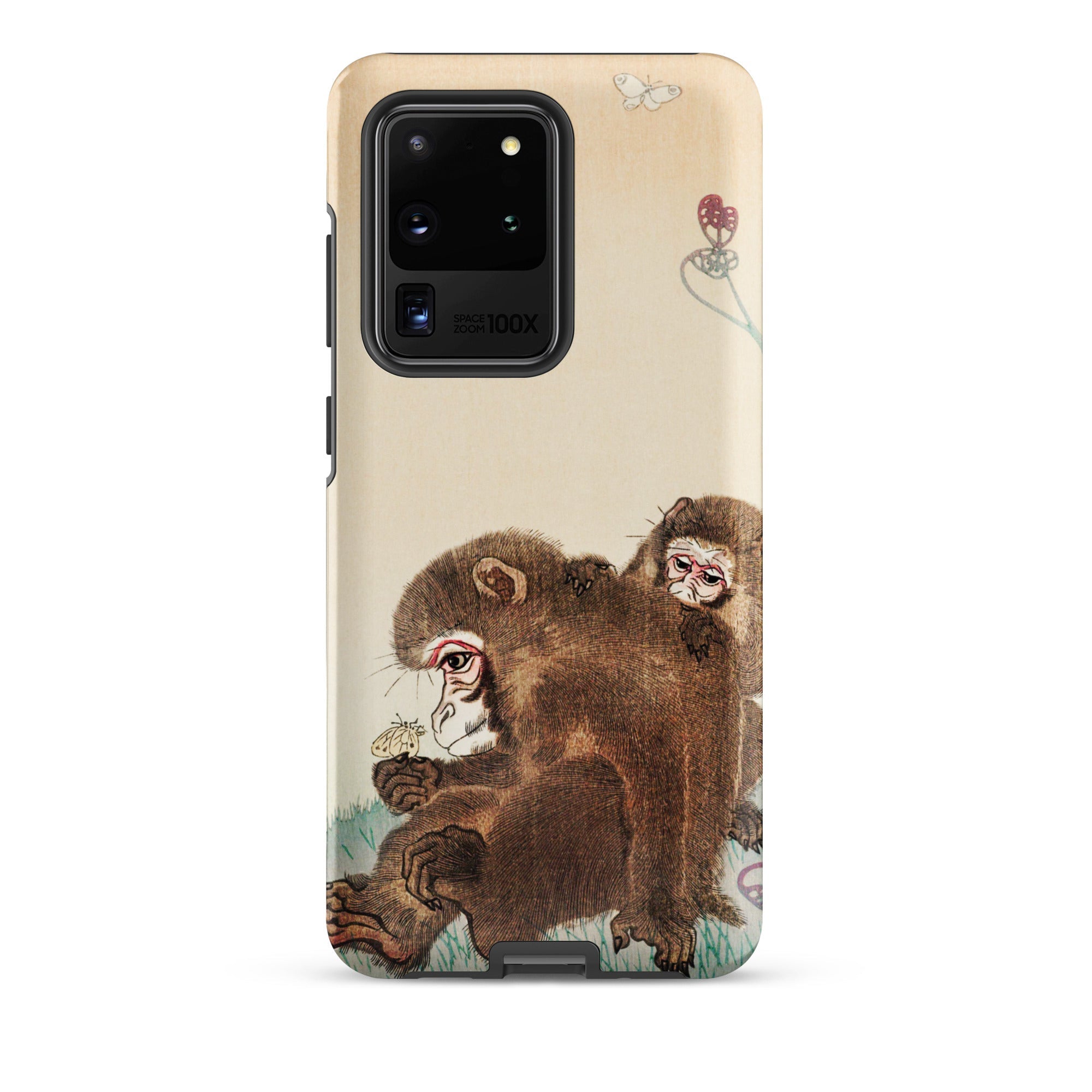 Two Monkeys Ohara Koson Samsung Case, Galaxy S20 Ultra / Matte, Phone Case Illustration Two Monkeys