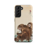 Two Monkeys - Ohara Koson Samsung Case, Galaxy S21 Fe / Matte, Smartphone Case Nature-inspired Illustration Two Monkeys