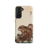 Two Monkeys - Ohara Koson Samsung Case, Galaxy S21 / Matte, Smartphone Case Artistic Depiction Two Monkeys