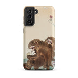 Two Monkeys - Ohara Koson Samsung Case, Galaxy S21 Plus / Matte, Smartphone Light-colored Case Illustration Two Monkeys
