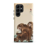 Two Monkeys - Ohara Koson Samsung Case, Galaxy S22 Ultra / Matte, Smartphone Case Illustration Two Monkeys