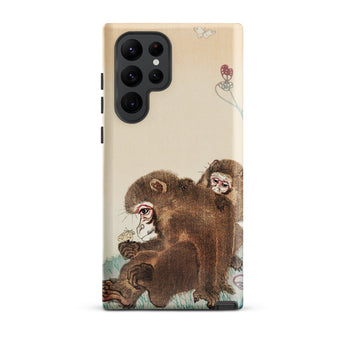 Two Monkeys - Ohara Koson Samsung Case, Galaxy S22 Ultra / Matte, Smartphone Case Illustration Two Monkeys