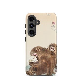 Two Monkeys - Ohara Koson Samsung Case, Galaxy S24 / Matte, Phone Case Depiction Two Monkeys