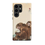 Two Monkeys - Ohara Koson Samsung Case, Galaxy S24 Ultra / Matte, Smartphone Case Classic Illustration Two Monkeys