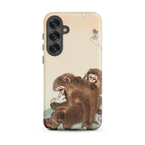 Two Monkeys - Ohara Koson Samsung Case, Galaxy S25 Plus / Matte, Light-colored Phone Case Illustration Two Monkeys Baby Butterfly