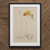 Two Nude Women Embracing - Egon Schiele Art Print, 20x30’’ / 51x76cm / Black Frame / 2’’ Matboard, Posters Prints & Visual Artwork, Toby