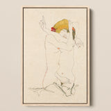 Two Nude Women Embracing - Egon Schiele Art Print / Canvas, 12x18’’ / 31x46cm / Natural Frame, Posters Prints & Visual Artwork, Toby Leon