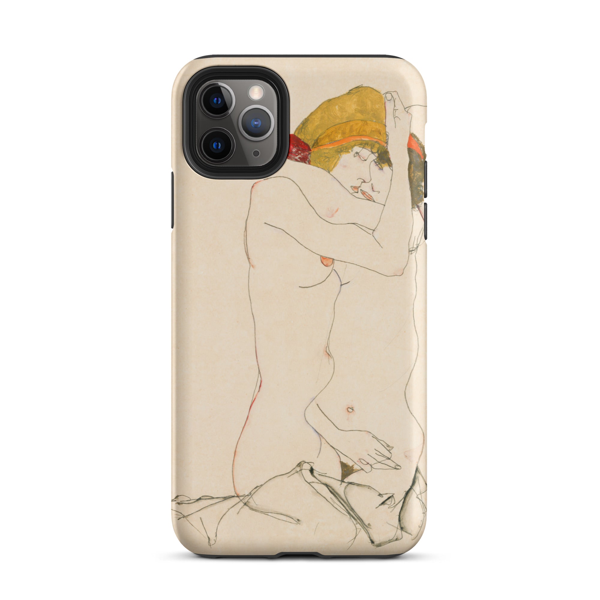 Two Nude Women Embracing Egon Schiele Iphone Case, 11 Pro Max / Matte, Artistic Phone Case