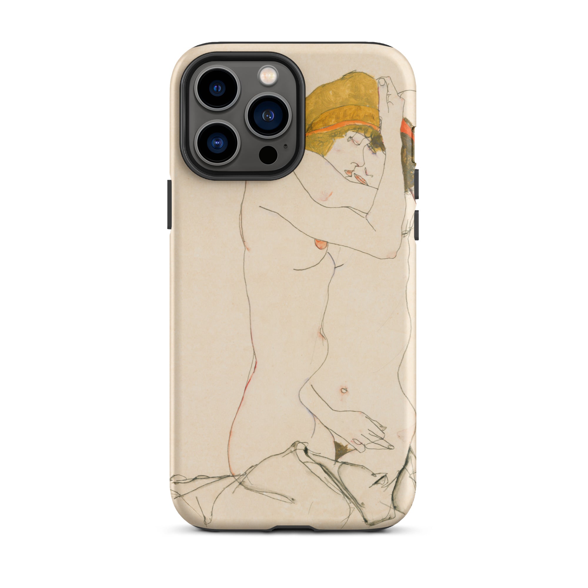 Two Nude Women Embracing Egon Schiele Iphone Case, 13 Pro Max / Matte, Iphone Case Nude Art