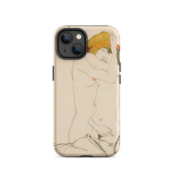 Two Nude Women Embracing - Egon Schiele Iphone Case, 14 / Matte, Iphone Case Nude Art