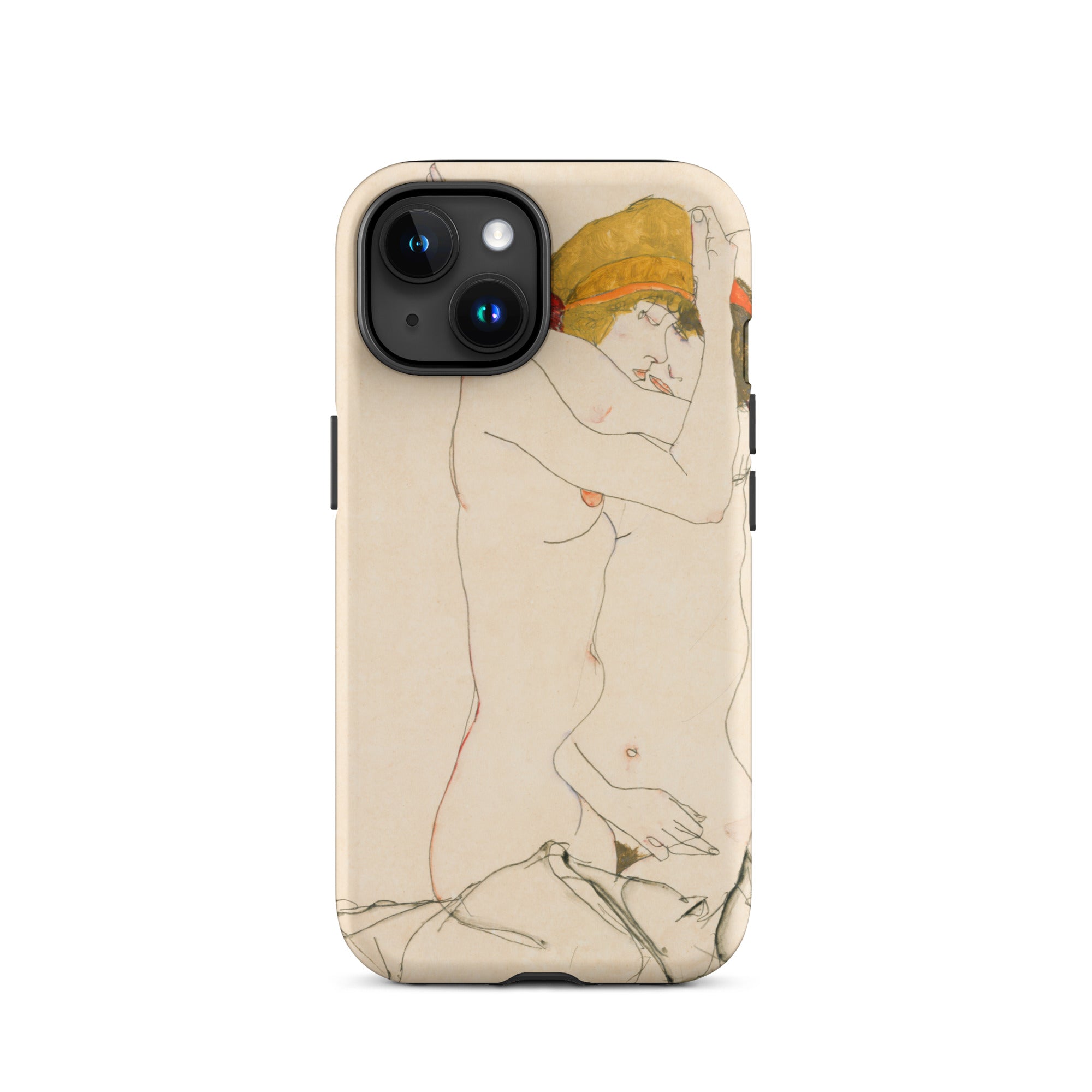 Two Nude Women Embracing Egon Schiele Iphone Case, 15 / Matte, Phone Case Nude Art