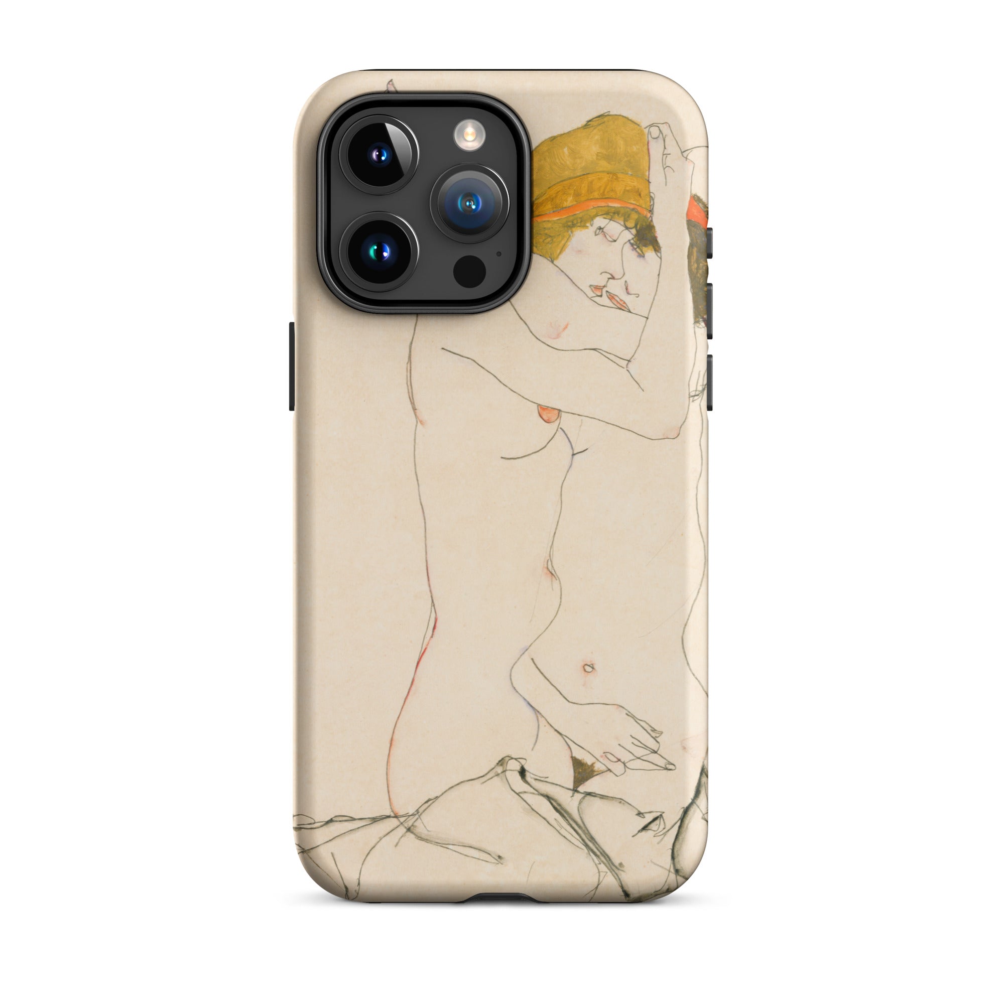 Two Nude Women Embracing Egon Schiele Iphone Case, 15 Pro Max / Matte, Iphone Case Nude Art