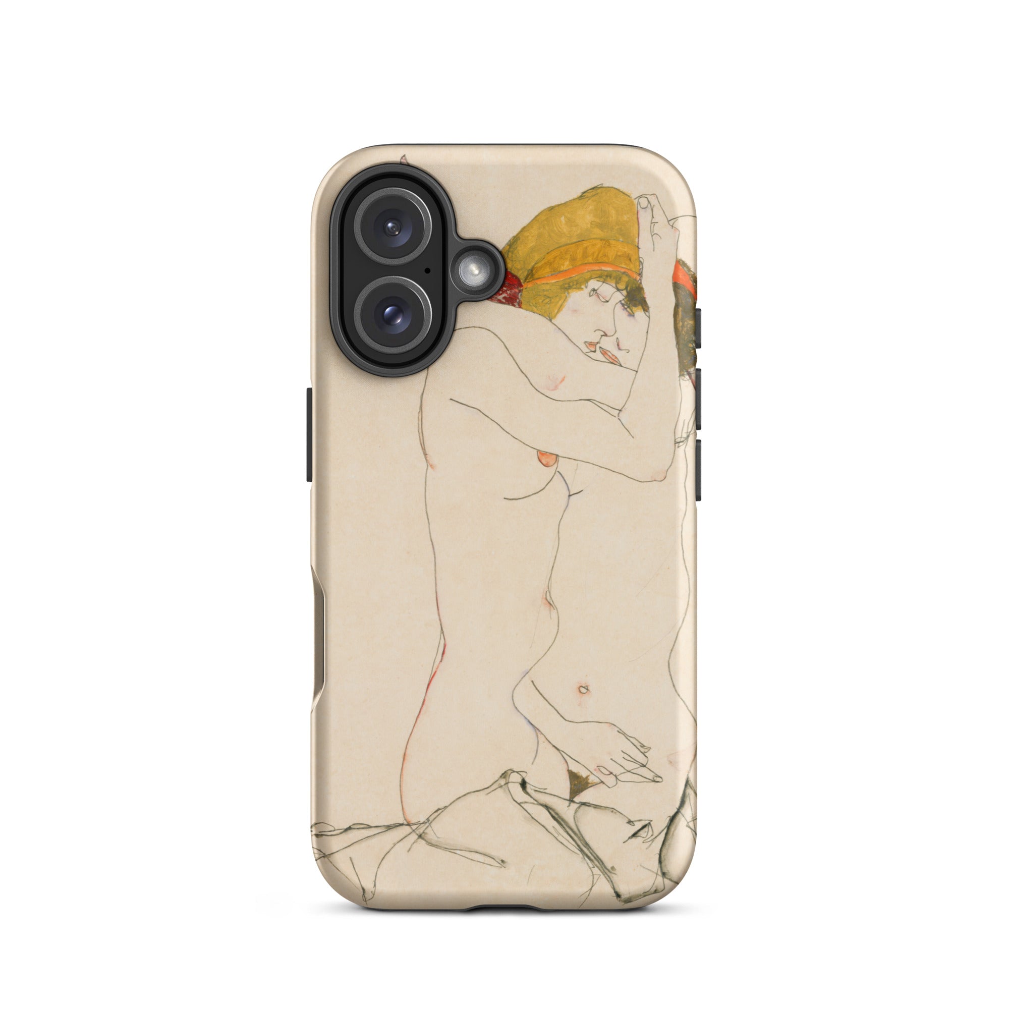 Two Nude Women Embracing Egon Schiele Iphone Case, 16 / Matte, Phone Case Nude Art