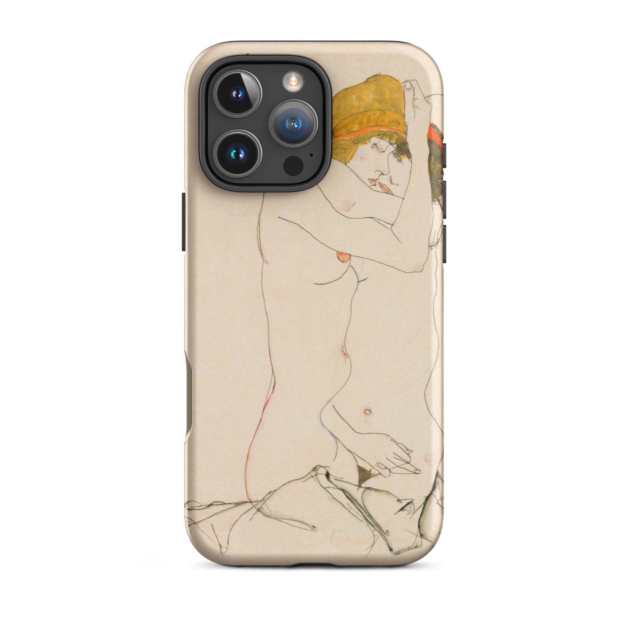 Two Nude Women Embracing Egon Schiele Iphone Case, 16 Pro Max / Matte, Artistic Phone Case