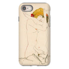 Two Nude Women Embracing Egon Schiele Iphone Case, 8 / Matte, Phone Case Egon Schiele Nude Figure Yellow Red