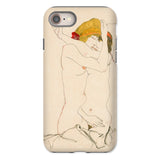 Two Nude Women Embracing - Egon Schiele Iphone Case, 8 / Matte, Phone Case Egon Schiele Nude Figure Yellow Red