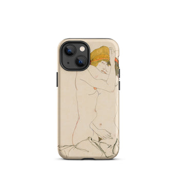 Two Nude Women Embracing - Egon Schiele Iphone Case, Iphone Case Nude Art