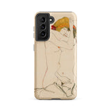 Two Nude Women Embracing - Egon Schiele Samsung Case, Galaxy S21 Fe / Matte, Phone Case Artistic Two Nude Figures