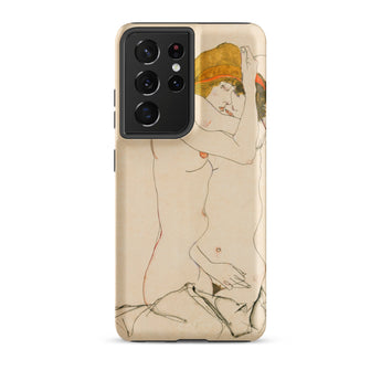 Two Nude Women Embracing - Egon Schiele Samsung Case, Galaxy S21 Ultra / Matte, Phone Case Nude Art